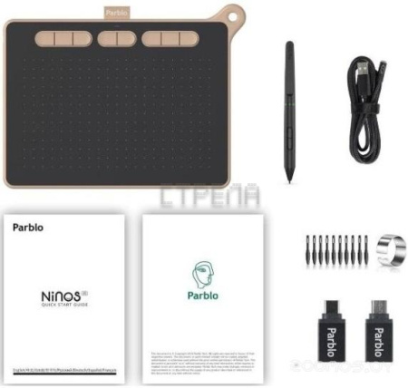 Графический планшет Parblo Ninos M (розовый)