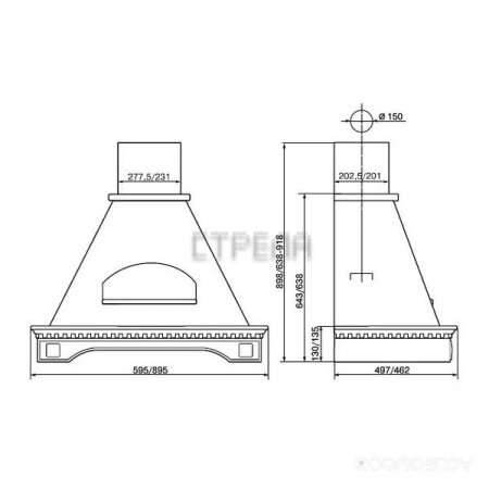 Вытяжка Elikor Бельведер Флореале 60П-650-П3Д бежевый/бук орех (942441)