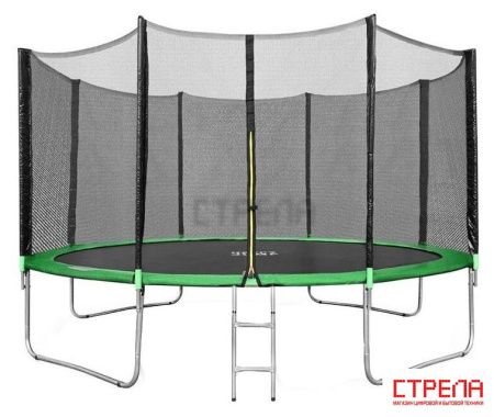 Батут Happy Jump 14ft Pro 435 см с внешней сеткой и лестницей