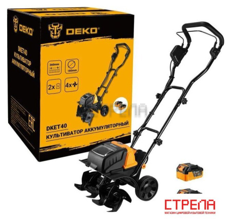 Мотокультиватор аккумуляторный Deko DKET40 065-1203 (с 2-мя АКБ)