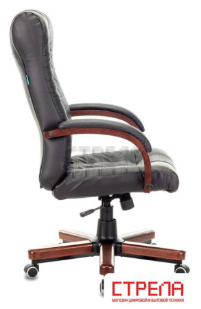 Офисное кресло Бюрократ KB-10WALNUT/B/LEATH (черный)
