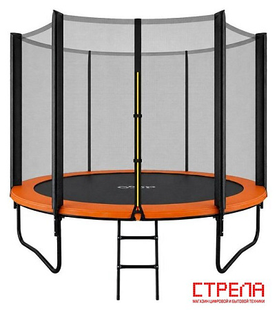 Батут GoUP Prestige-D312 (с сеткой и лестницей, оранжевый)