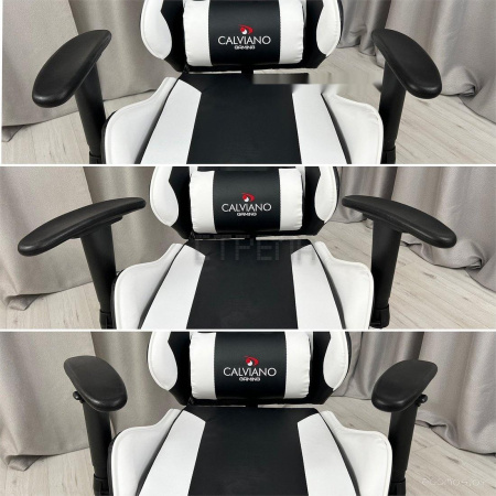 Игровое (геймерское) кресло Calviano 1585 (черный/белый)