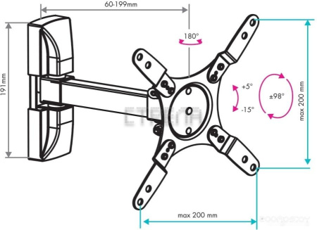 Кронштейн VLK TRENTO-104 (черный)