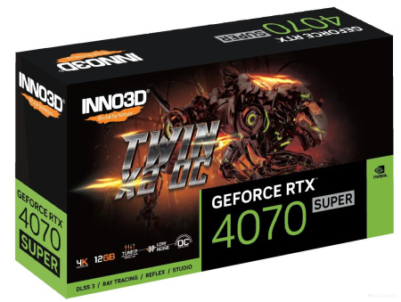 Видеокарта Inno3D GEFORCE RTX 4070 SUPER TWIN X2 OC N407S2-126XX-186162N