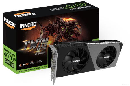 Видеокарта Inno3D GEFORCE RTX 4070 Ti SUPER TWIN X2 N407TS2-166X-186156N