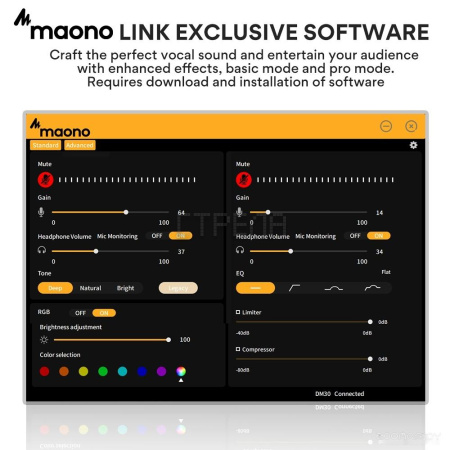 Проводной микрофон Maono DM30 (белый)