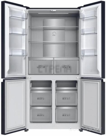 Холодильник с морозильником HARPER RH6966BW (black glass)