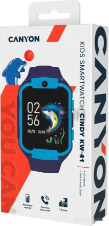 Детские умные часы Canyon Cindy KW-41 (синий/голубой)