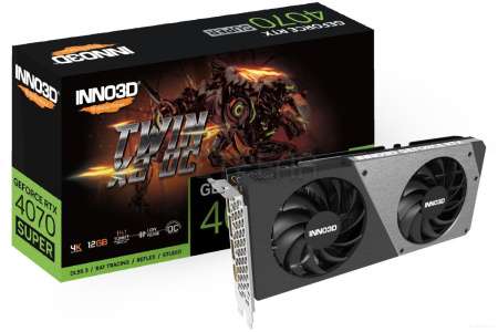 Видеокарта Inno3D GEFORCE RTX 4070 SUPER TWIN X2 OC N407S2-126XX-186162N