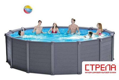 Каркасный бассейн Intex Graphite Gray Panel 26384 (478х124)
