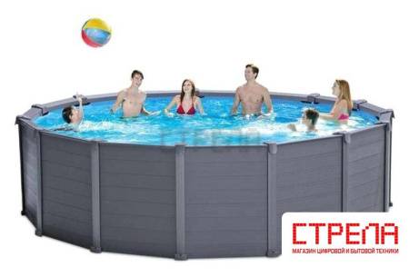 Каркасный бассейн Intex Graphite Gray Panel 26384 (478х124)
