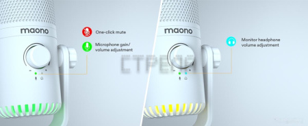 Проводной микрофон Maono DM30 (белый)