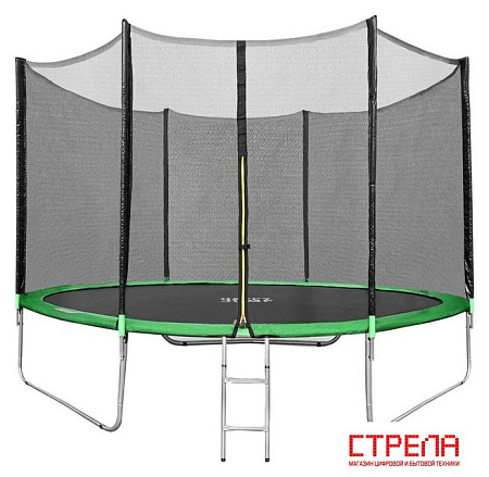 Батут Happy Jump 10ft Pro 312 см с внешней сеткой и лестницей