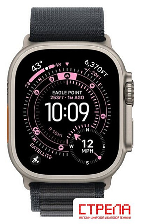 Умные часы Apple Watch Ultra 3 LTE 49 мм (титановый корпус, природный/черный, текстильный ремешок размера L)
