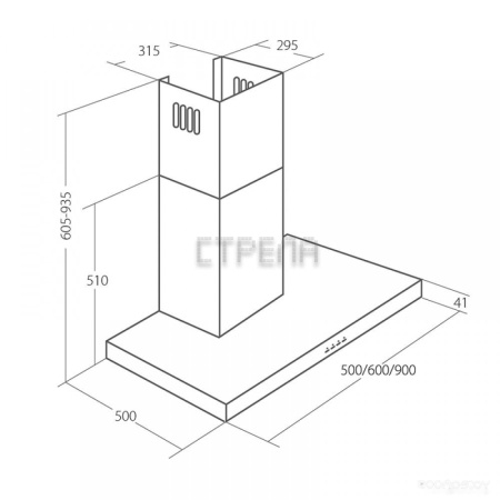 Кухонная вытяжка AKPO Feniks Slim Glass 90 WK-9 (нержавеющая сталь/черный)