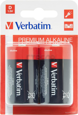 Батарейка Verbatim D Alkaline Batteries 49923