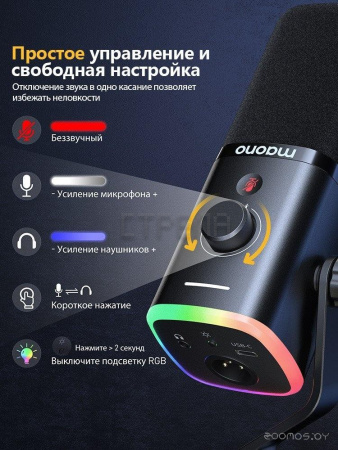 Проводной микрофон Maono PD100X (черный)