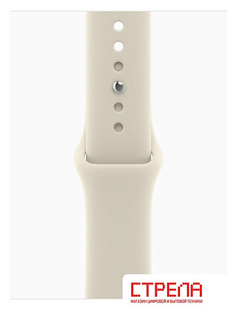 Умные часы Apple Watch Series 12 42 мм (алюминиевый корпус, светлое золото/песочный, спортивный силиконовый ремешок S/M)