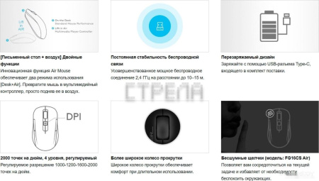 Мышь A4Tech Fstyler FG16C Air (черный)