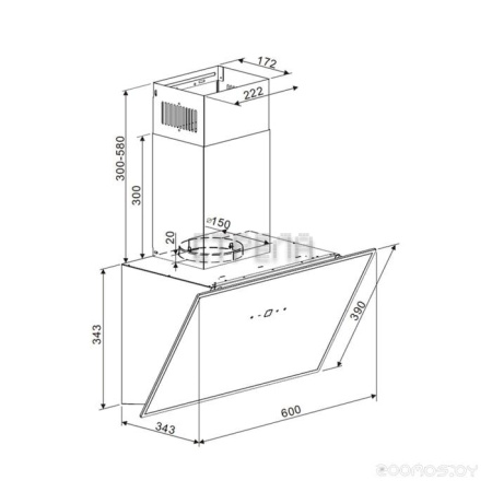 Вытяжка Maunfeld Astro 60 белое стекло
