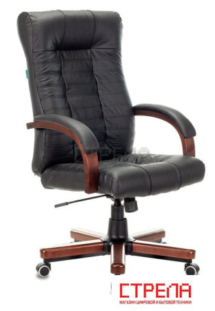 Офисное кресло Бюрократ KB-10WALNUT/B/LEATH (черный)