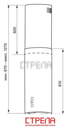 Кухонная вытяжка Krona Tina Isola 350 3P КА-00005639 (белый)