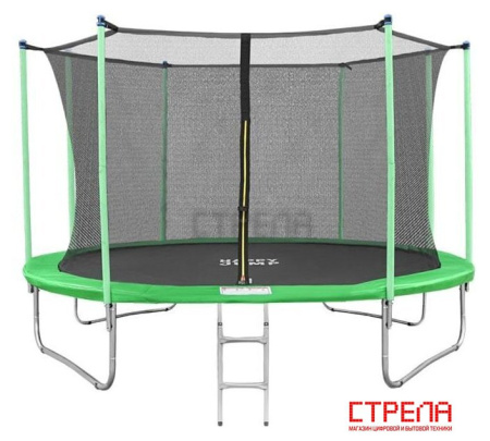 Батут Happy Jump 12ft-i Pro 374 см с внутренней сеткой и лестницей