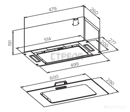 Вытяжка Germes Bravo Push 60 (черный)