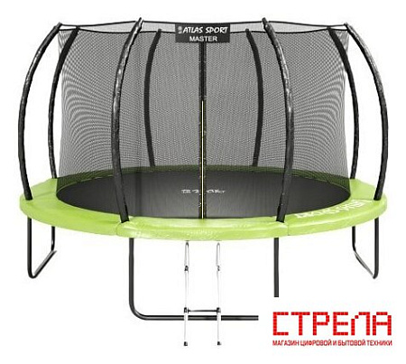 Батут Atlas Sport 374 см - 12ft Master (с лестницей, зеленый)
