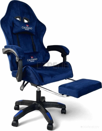 Игровое (геймерское) кресло Calviano 1583 (синий велюр)