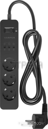 Сетевой фильтр HARPER UCH-325 (черный)