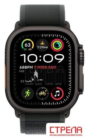 Умные часы Apple Watch Ultra 2 LTE 49 мм (титановый корпус, черный/черный, нейлоновый ремешок S/M)