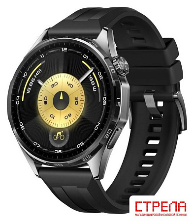 Умные часы Huawei Watch GT 6 46 мм (черный, с черным силиконовым ремешком, международная версия)