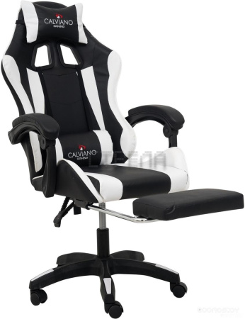 Игровое (геймерское) кресло Calviano 1583 (черный/белый)