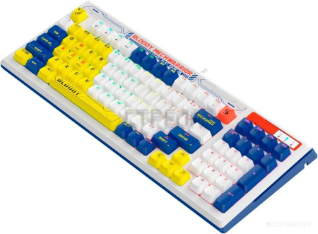 Клавиатура A4Tech Bloody B950 (белый/синий, Light Strike Libra Brown)