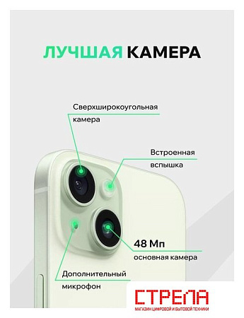Телефон Apple iPhone 15 128GB воcстановленный by ELNU, грейд A (зеленый)
