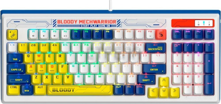 Клавиатура A4Tech Bloody B950 (белый/синий, Light Strike Libra Brown)