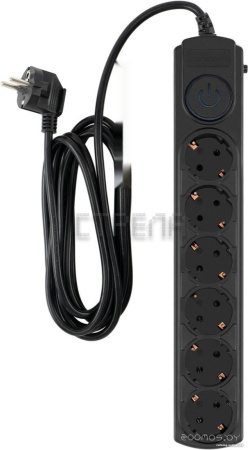 Сетевой фильтр IPPON BK-6-EU-5-10-B (5м, 6 розеток, черный)