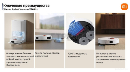 Робот-пылесос Xiaomi Robot Vacuum X20 Pro D102GL (международная версия, белый)