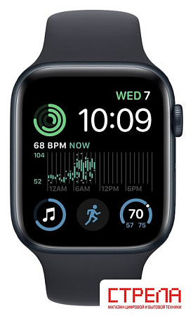 Умные часы Apple Watch SE 2 40 мм (алюминиевый корпус, полуночный/полуночный, спортивный силиконовый ремешок S/M)