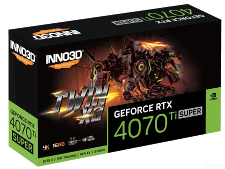 Видеокарта Inno3D GEFORCE RTX 4070 Ti SUPER TWIN X2 N407TS2-166X-186156N