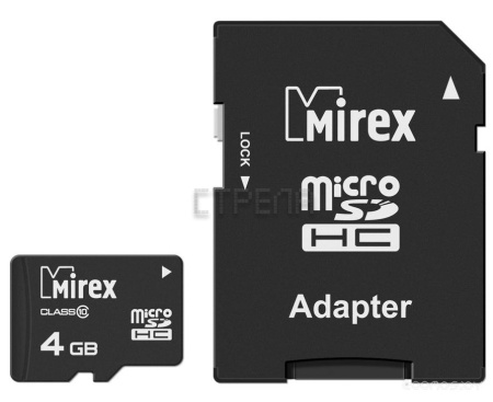 Карта памяти Mirex microSDHC Class 10 + SD adapter (13613-AD10SD32)