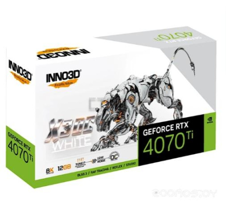 Видеокарта Inno3D GeForce RTX 4070 Ti X3 OC WHITE (N407T3-126XX-186148W)