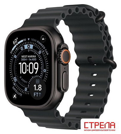 Умные часы Apple Watch Ultra 3 LTE 49 мм (титановый корпус, черный/черный, ремешок из эластомера)