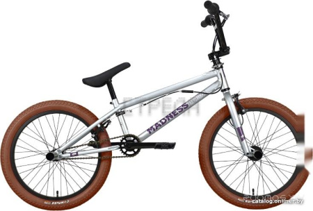Велосипед Stark Madness BMX 3 2023 (серебристый/фиолетовый/коричневый)