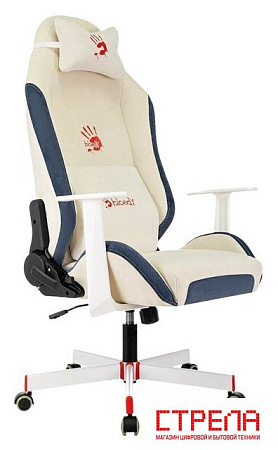 Игровое (геймерское) кресло A4Tech Bloody GC-830 (белый/синий)