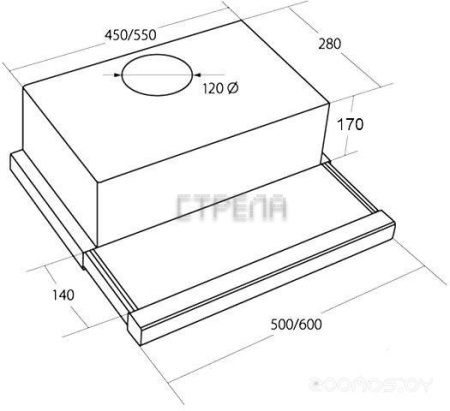 Вытяжка телескопическая AKPO Light Eco Glass Twin 50 wk-7 чёрный