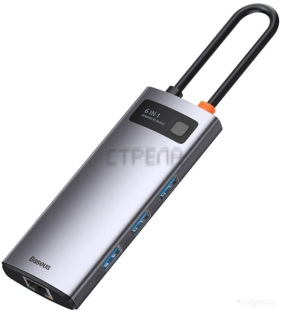 USB-хаб Baseus Metal Gleam Series 6-in-1 Type-C CAHUB-CW0G