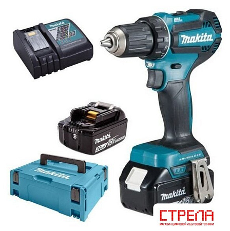 Дрель-шуруповерт Makita DDF485RFJ (с 2-мя АКБ, кейс)